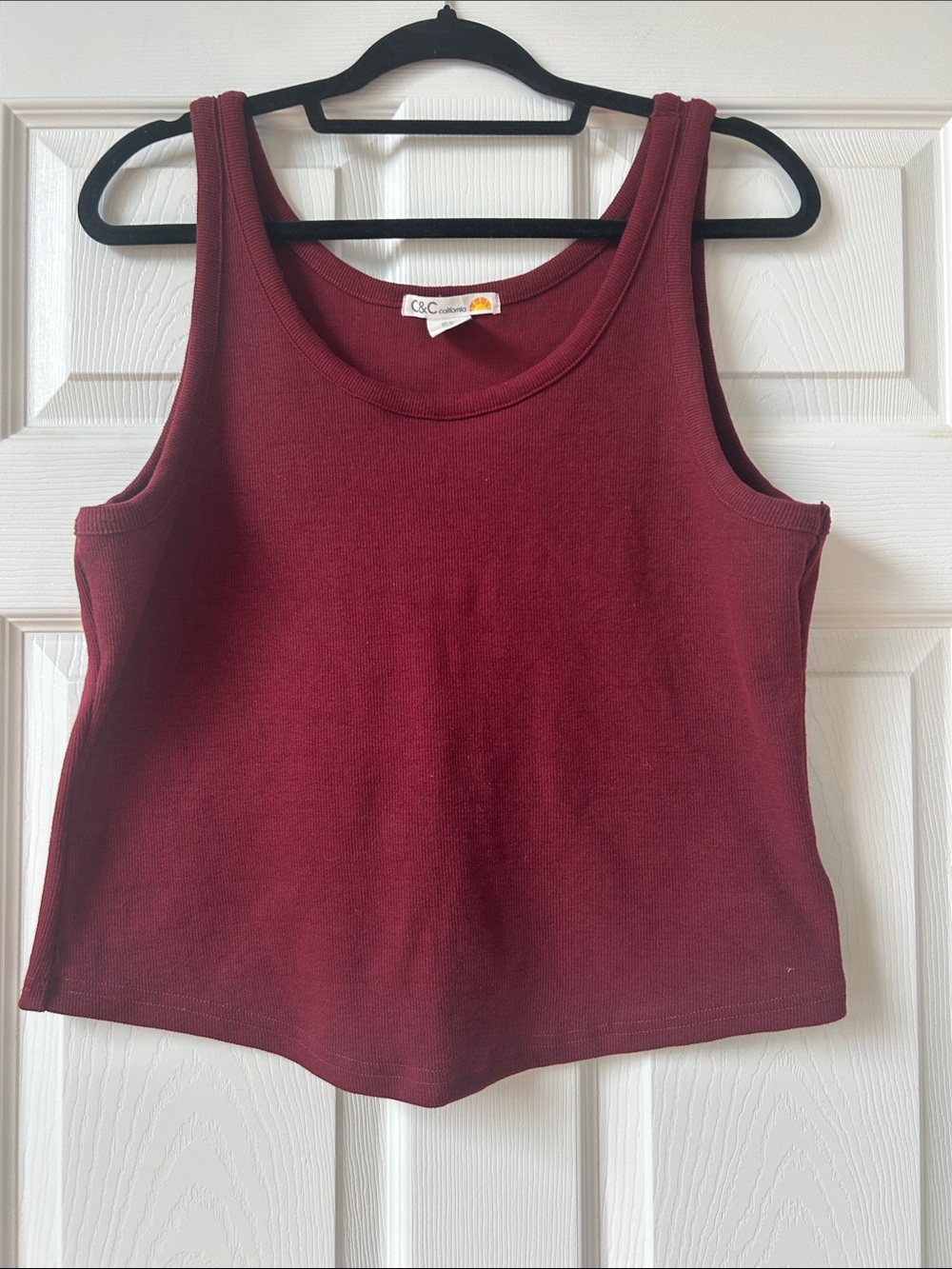 C&C California Women's Burgundy Ribbed Tank Top